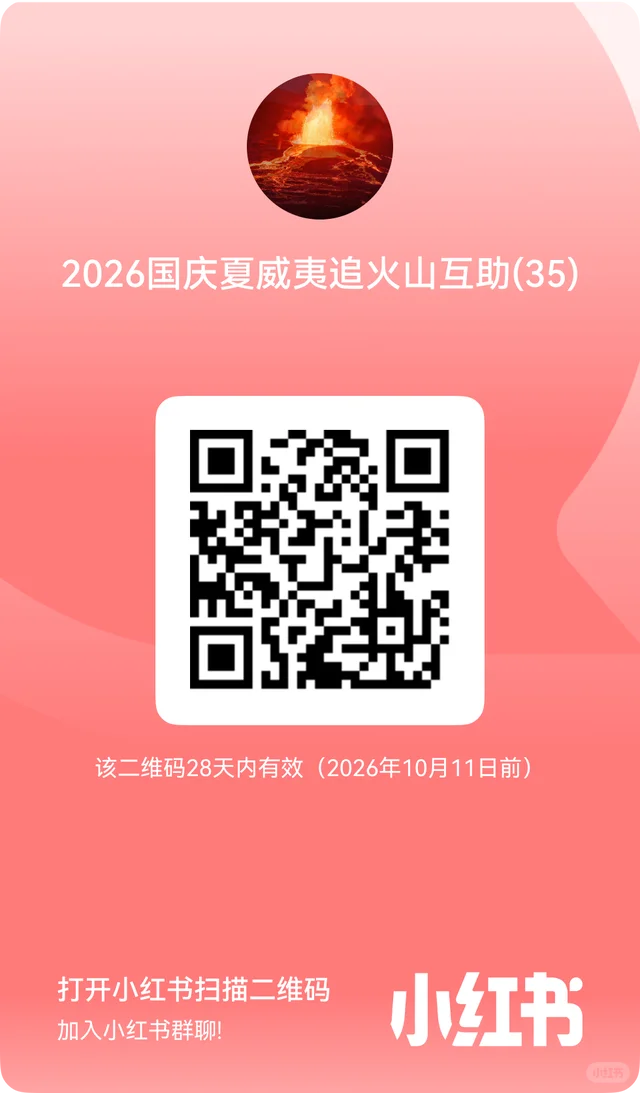 来,2026国庆夏威夷火山互助群 群二维码