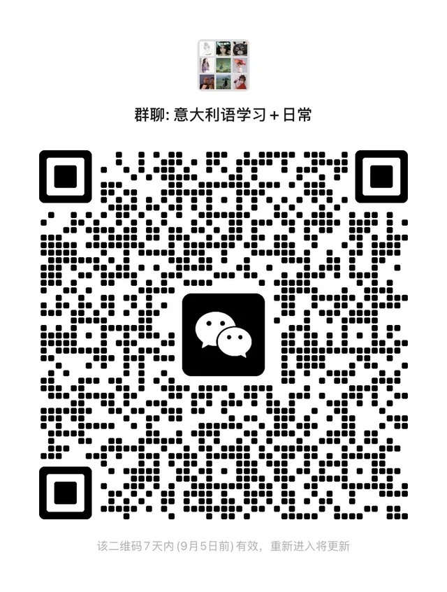 建群啦!求在意大利的意语/日常搭子 群二维码