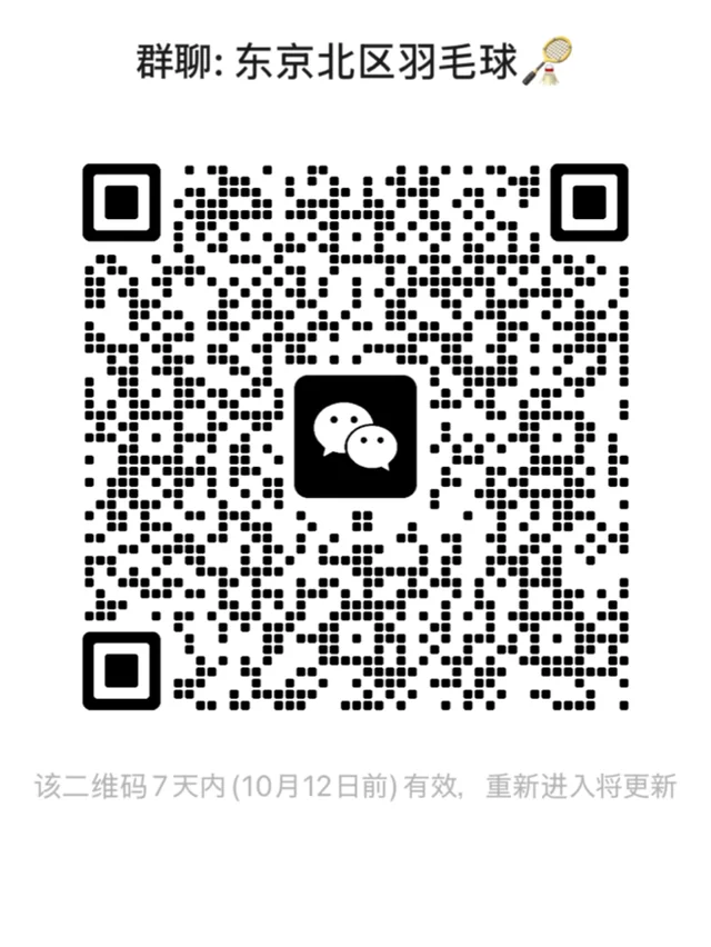 东京北区羽毛球🏸｜自由约球群 二维码缩略图