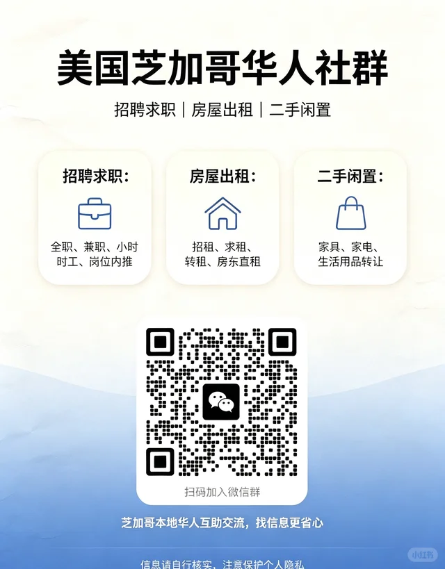 谁懂啊😭在芝加哥找房找工信息太零散了！ 二维码缩略图